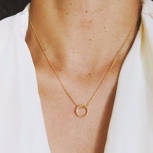 Dainty Circle Gold Plated Necklace